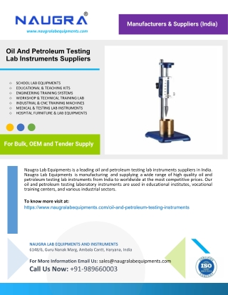 Oil And Petroleum Testing Lab Instruments Suppliers