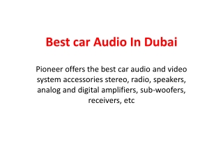 Best car Audio In Dubai