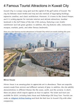 4 Famous Tourist Attractions in Kuwait City