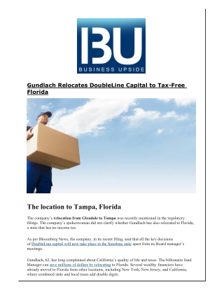 Gundlach Relocates DoubleLine Capital to Tax-Free Florida