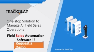 Field Sales Automation Software One-stop solution to Manage All Field Sales Operations