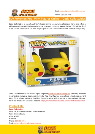 Buy Pokemon Pop! Vinyl Figures Online