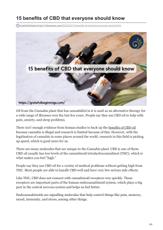 15 benefits of CBD that everyone should know