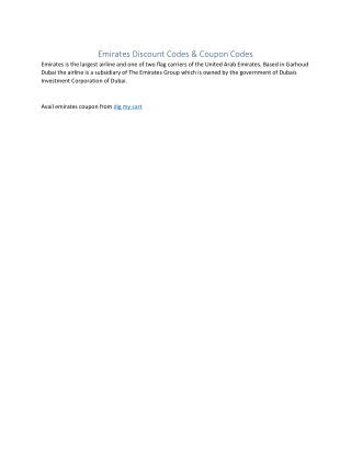 Emirates Discount Codes