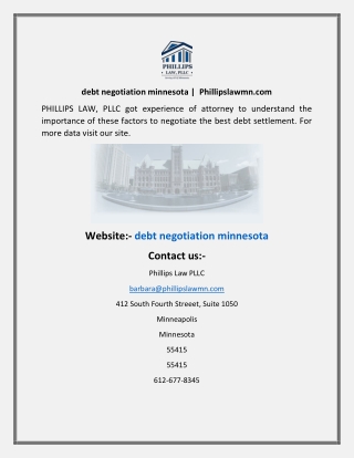 debt negotiation minnesota  Phillipslawmn