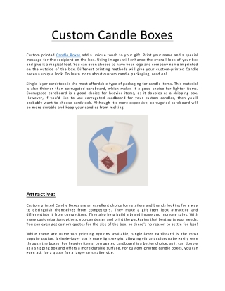 Custom Candle Boxes