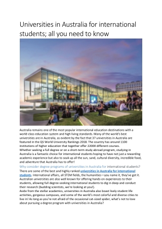 Brief overview about finding the top Universities in Australia