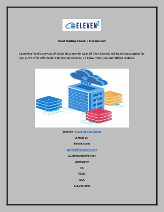 Cloud Hosting Cpanel  Eleven2