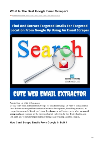 1What Is The Best Google Email Scraper