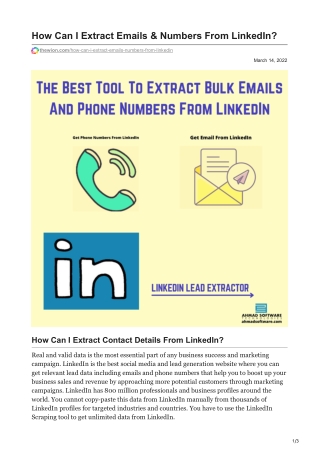 How Can I Extract Emails amp Numbers From LinkedIn