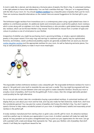 Forget birthstone necklace for mom: 10 Reasons Why You No Longer Need It