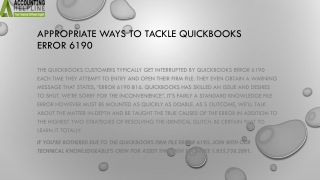 An easy guide to quickly troubleshoot QuickBooks Error 6190