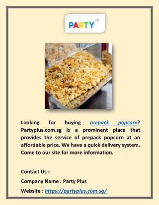 Prepack Popcorn | Partyplus.com.sg