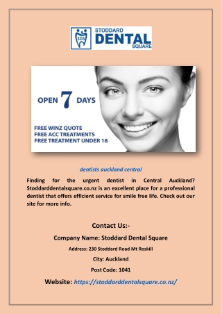Dentists Auckland Central | Stoddarddentalsquare.co.nz