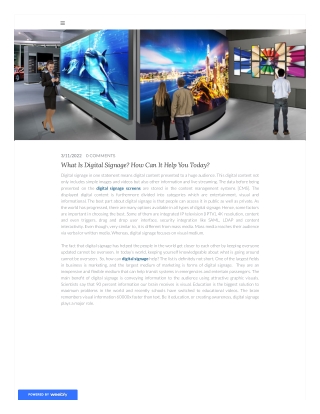 What is Digital Signage How can it help you today