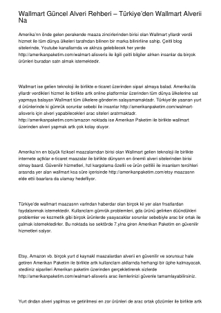 Wallmart Güncel Alışveriş Rehberi – Türkiye’den Wallmart Alışverişi Na