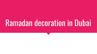 Ramadan decoration in Dubai