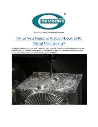 Precise CNC Metal Machining | Gemsons
