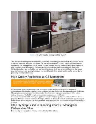 How To Install A Monogram Wall Oven
