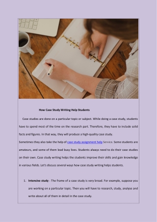 How Case Study Writing Help Students