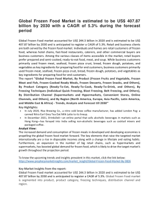 Global Frozen Food Market is estimated to be US