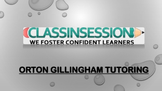 Orton Gillingham Tutoring