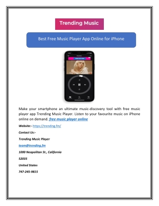Best Free Music Player App Online for iPhone