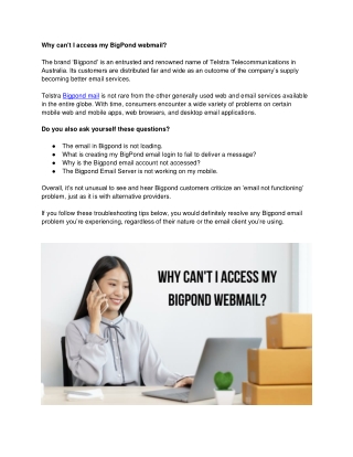 Bigpond- Why can't I access my BigPond webmail_