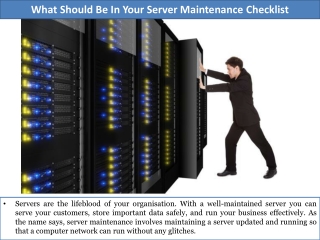 What Should Be In Your Server Maintenance Checklist