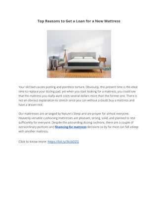 Top Reasons to Get a Loan for a New Mattress
