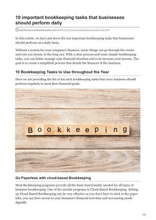 10 important bookkeeping tasks that businesses should perform daily