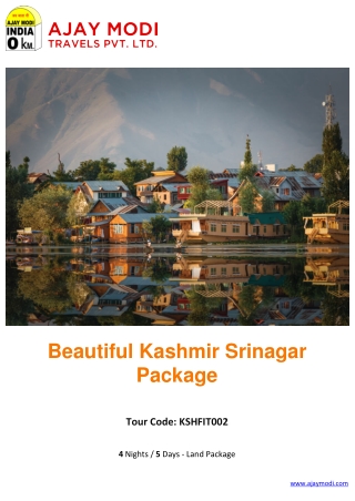 Kashmir Srinagar Tour Packages | Kashmir Tour Packages