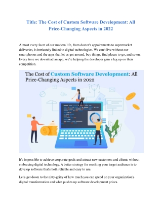 The Cost of Custom Software Development: All Price-Changing Aspects in 2022