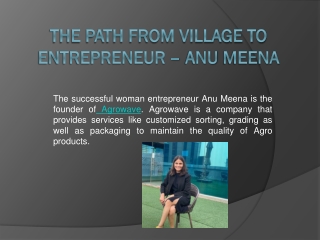 The Path From Village to Entrepreneur – Anu