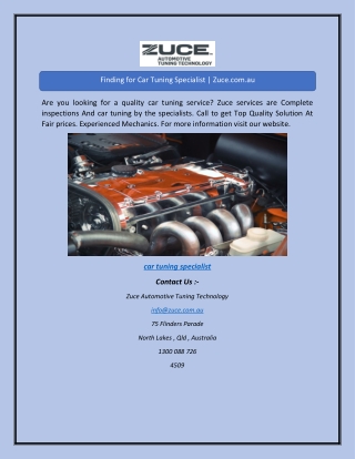 Finding for Car Tuning Specialist | Zuce.com.au
