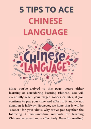 5 Tips to Ace Chinese language