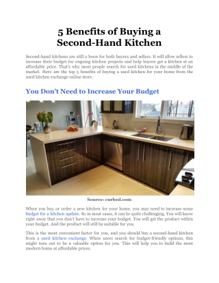 5 Benefits of Buying a Second-Hand Kitchen