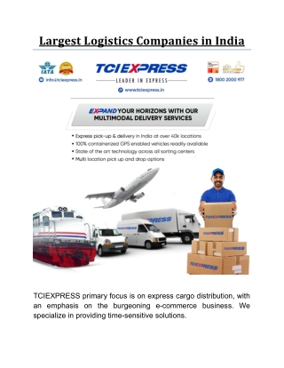Largest Logistics Companies in India