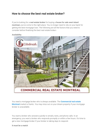 How to choose the best real estate broker