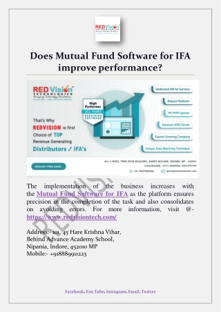 Does Mutual Fund Software for IFA improve performance