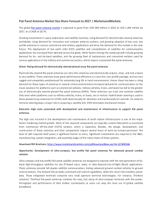 Flat Panel Antenna Market