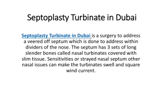 Septoplasty Turbinate in Dubai