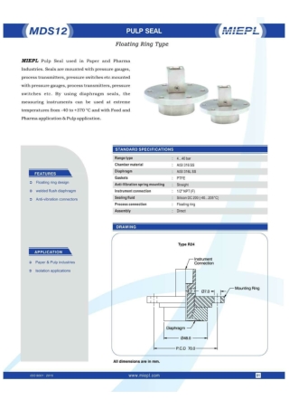 MDS12 Pulp Seal - Floating Ring Type | MIEPL