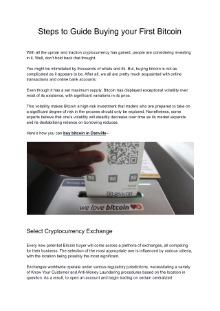 Simple Steps to Guide Buying your First Bitcoin