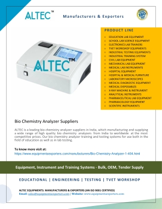 Bio Chemistry Analyzer Suppliers