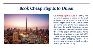 Book Cheap Flights to Dubai