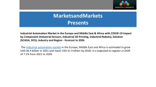 Industrial Automation Market in the Europe and Middle East & Africa  - Forecast