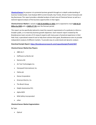 Chemical Sensor Market Size, Share, Growth | Industry Report, 2028