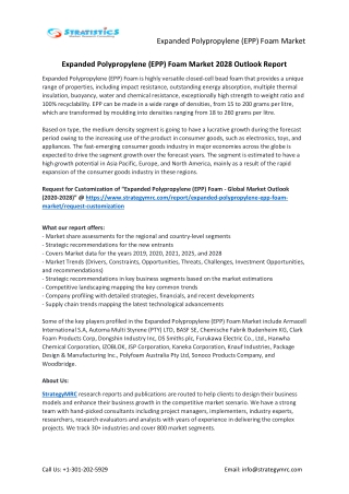 Expanded Polypropylene (EPP) Foam Market Forecasts to 2028