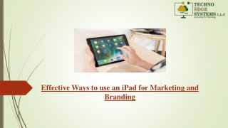 Effective Ways to use an iPad for Marketing and Branding